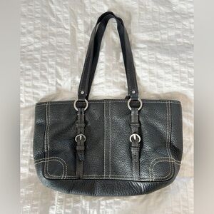Coach Black and Silver Classic Shoulder Bag